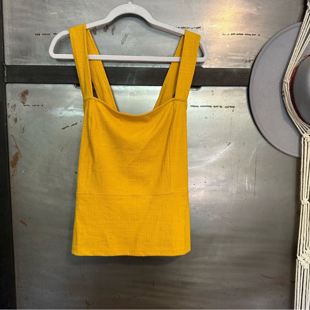 ANTHROPOLOGIE Current Air Yellow Top Women Size XL